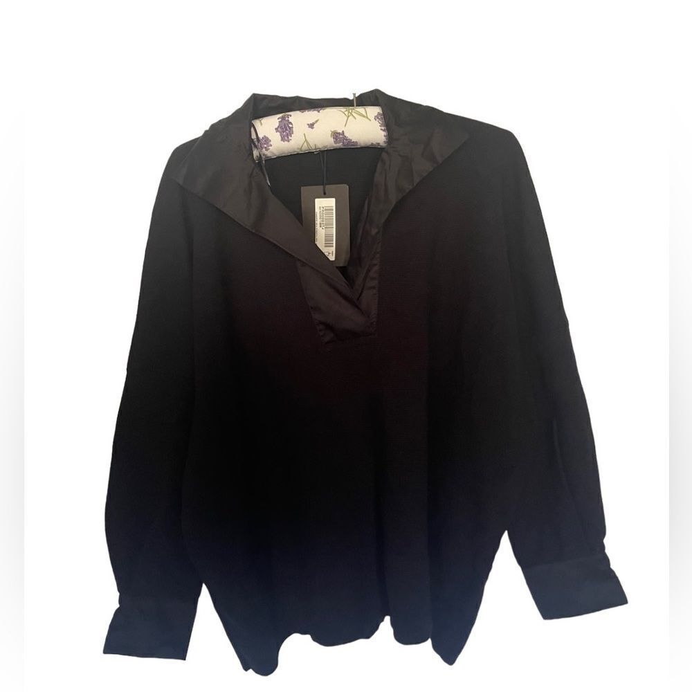 Prune black oversized women’s sweater with details can collar and sleeves sz M